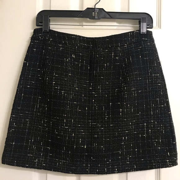 SHEIN Tweed Mini Skirt M - Knee Length black gold - Picture 2 of 10